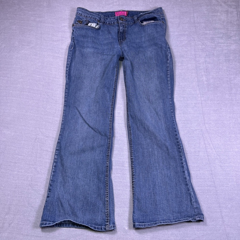 Glo Flare Comfort Mid Rise Denim Jeans Womens Size 17 Blue Cotton Spandex